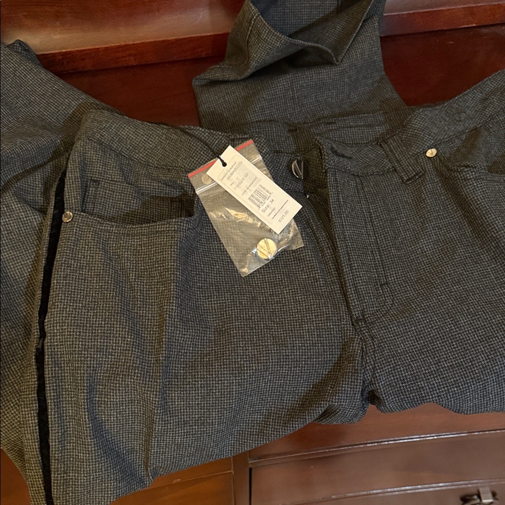 Gray Checkered Pants Versace NWT Size 34